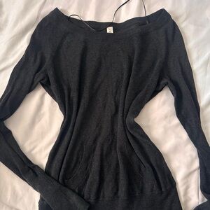 Dark Gray Off-Shoulder lululemon Sweater